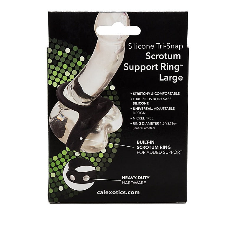 Silicone Tri-Snap Scrotum Support Cock Ring - Cock Rings