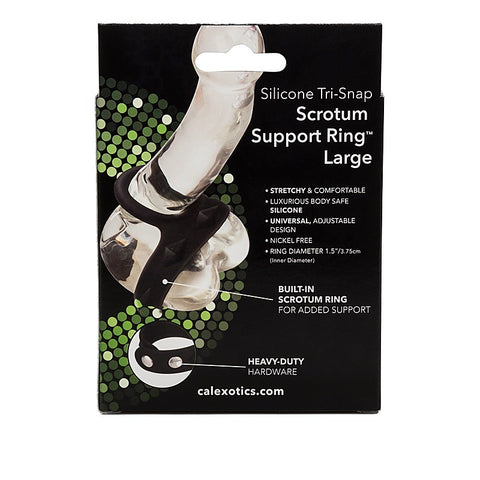 Silicone Tri-Snap Scrotum Support Cock Ring - Cock Rings