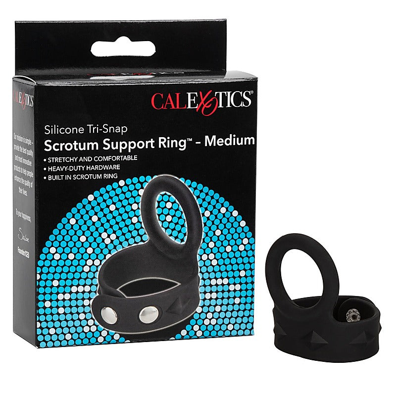 Silicone Tri-Snap Scrotum Support Cock Ring - Cock Rings