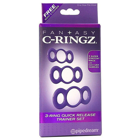 Fantasy C-Ringz 3-Ring Quick Release Trainer - Cock Rings