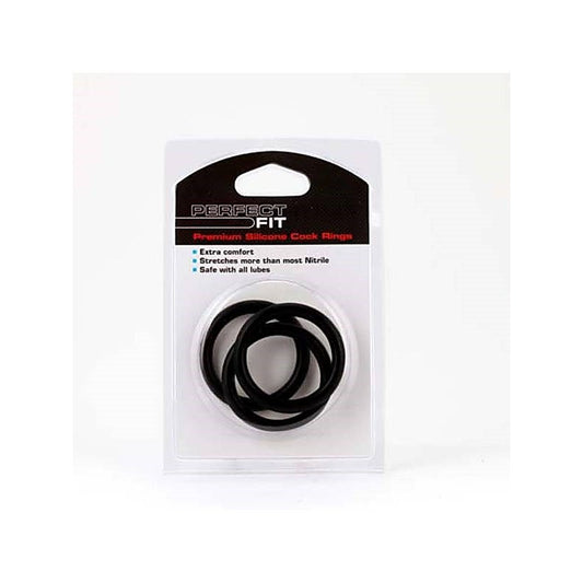 Silicone 3 Cock Ring Kit by Perfect Fit - Cock Rings