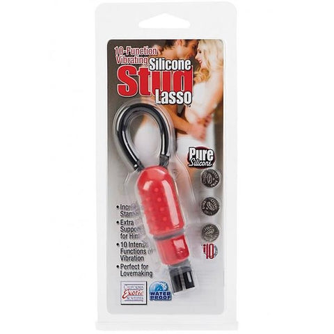 10 Function Vibrating Silicone Stud Lasso Ring - Cock Rings