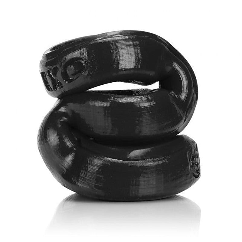 3-Ball Cock Ring With 2 Ball Stretchers by Oxballs - Cock Rings