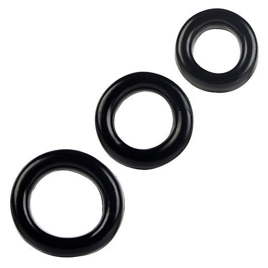 Colt 3 Piece Stretchy Mens Cock Ring Set - Cock Rings