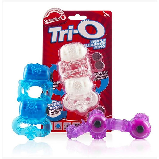 Tri-O Dual Stimulation Pleasure Cock Ring by Screaming O - Cock Rings
