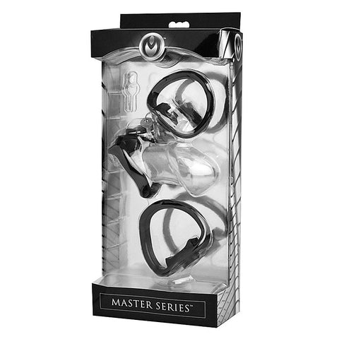 Rikers Locking Chastity Cage by XR Brands - Cock Rings