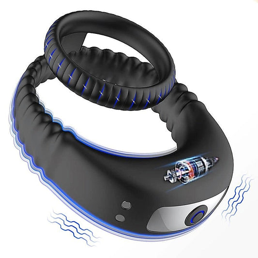 Dual-Ring Vibrating Cock Ring by BDStyle - Cock Rings