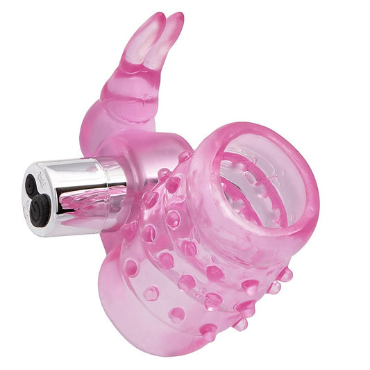 Stretchy Vibrating Bunny Enhancer by California Exotics - Cock Rings