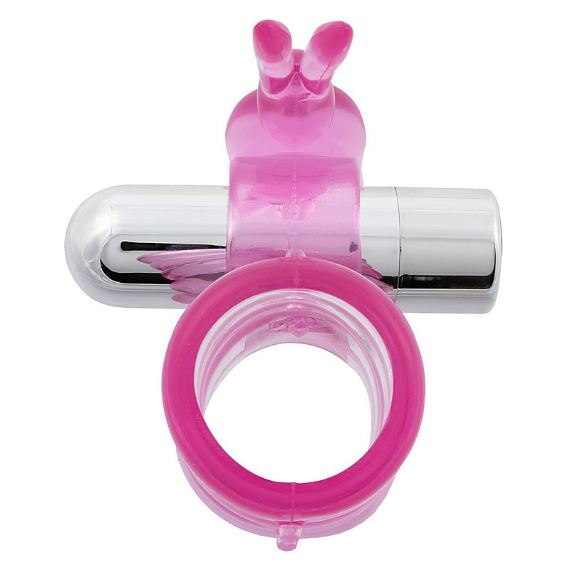 Stretchy Vibrating Bunny Enhancer by California Exotics - Cock Rings