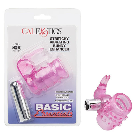 Stretchy Vibrating Bunny Enhancer by California Exotics - Cock Rings