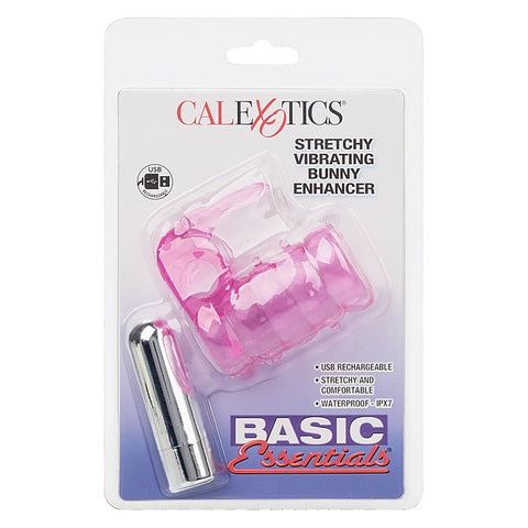 Stretchy Vibrating Bunny Enhancer by California Exotics - Cock Rings