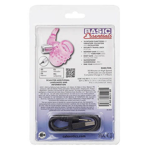 Stretchy Vibrating Bunny Enhancer by California Exotics - Cock Rings