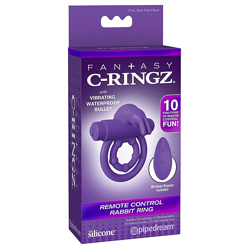 Fantasy C-Ringz Remote Control Rabbit Ear Ring by Pipedream - Cock Rings