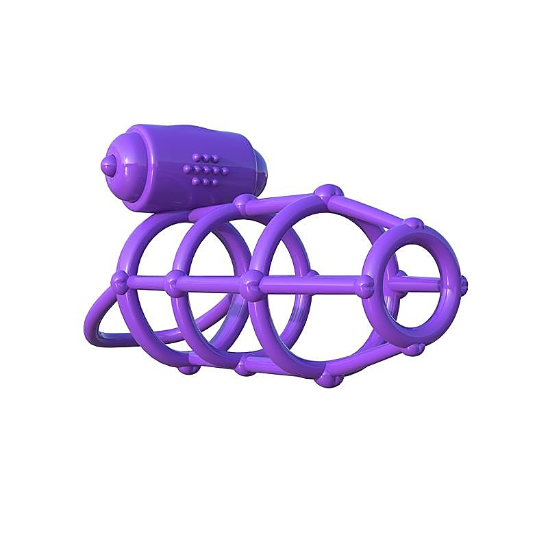 Fantasy C-Ringz Vibrating Climax Cock Cage by Pipedream - Cock Rings