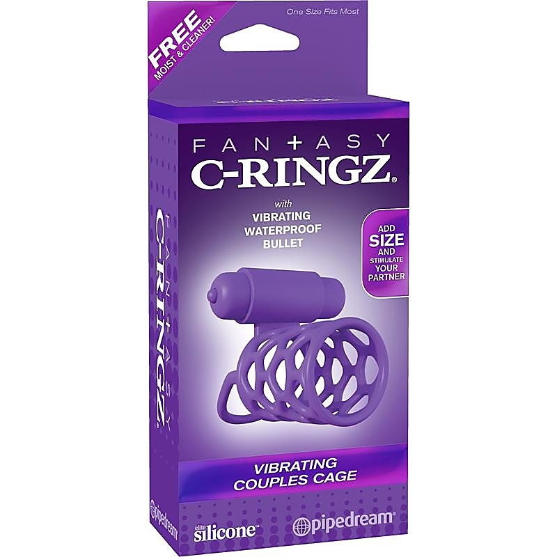 Fantasy C-Ringz Vibrating Couples Cock Cage - Cock Rings