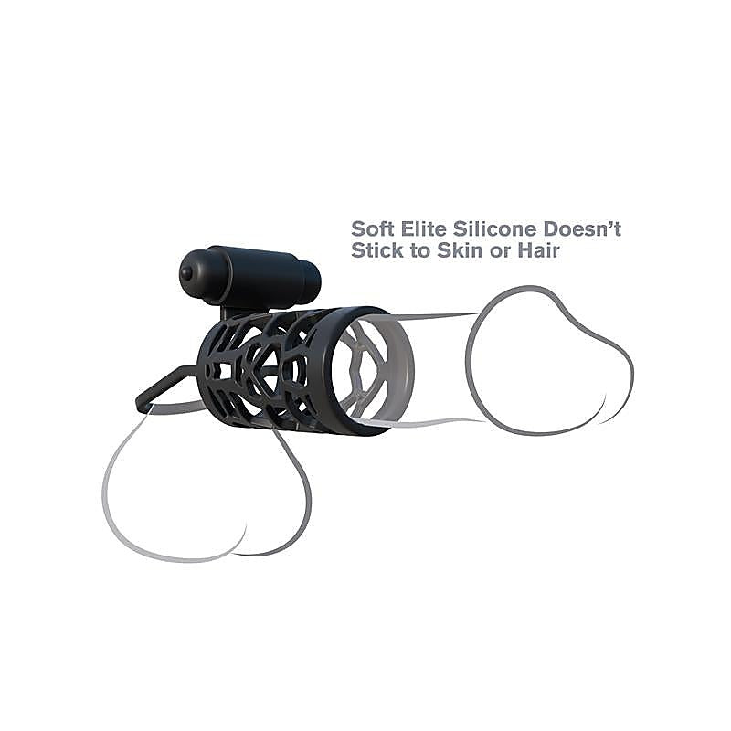 Fantasy C-Ringz Thick Dick Silicone Vibrating Cage - Vibrating Cock Rings