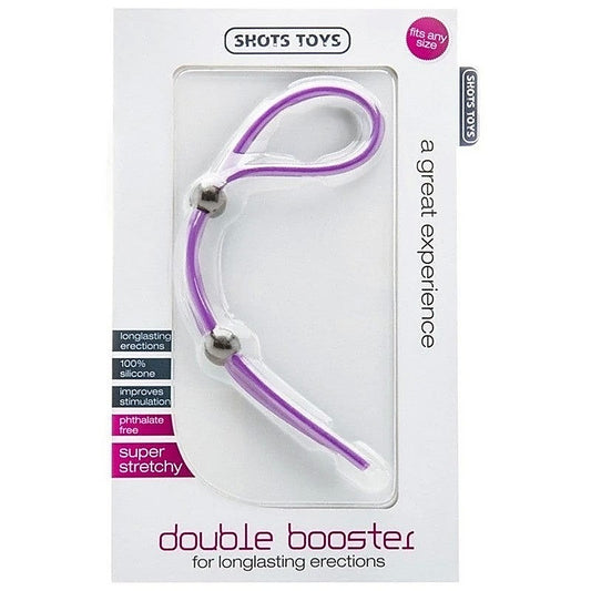 Double Booster Purple Stretchy Cock Ring by Shots Toys - Stretchy Cock Rings