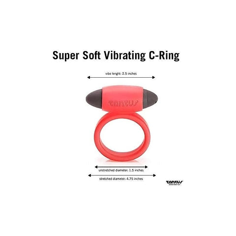 Tantus Vibrating Super Soft C Ring with Removable Waterproof Bullet - Vibrating Cock Rings