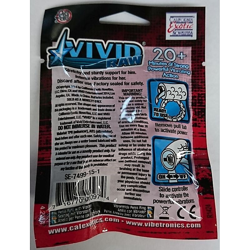 Vivid Raw Power Ring by California Exotics - Stretchy Cock Rings