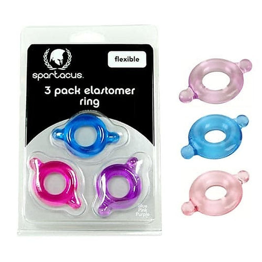 Elastomer Cock Ring 3 Pack by Spartacus Enterprises - Cock Rings