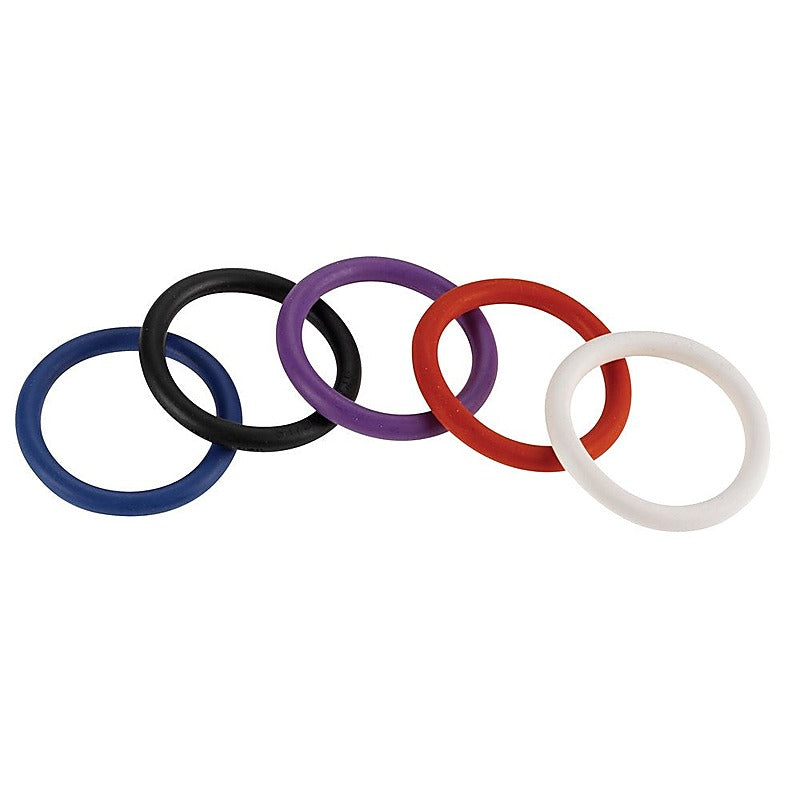 Rainbow Nitrile Cock Ring 5 Pack by Spartacus Enterprises - Cock Rings