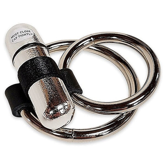 Vibrating Dual Metal C Ring with Bullet - Cock Rings