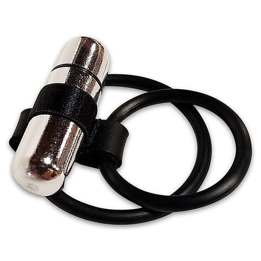 Vibrating Dual Nitrile C Ring with Bullet - Vibrating Cock Rings