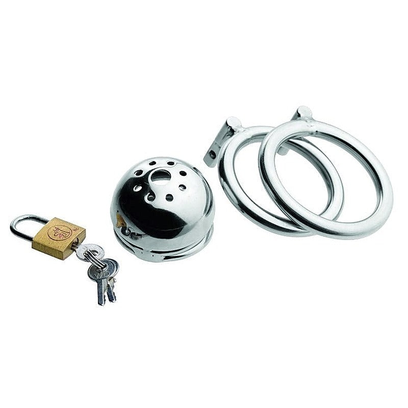 Premium Dual-Ring Confinement Cage by XR Brands - Male Chastity