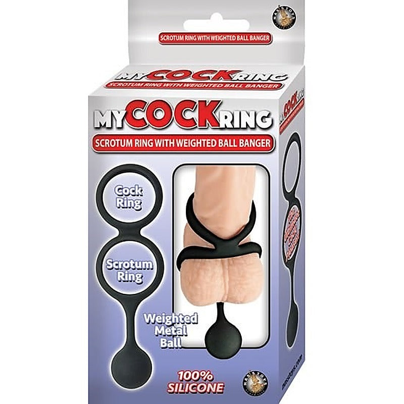 Scrotum Ring with Weight Ball Banger by Nasstoys - Cock Rings