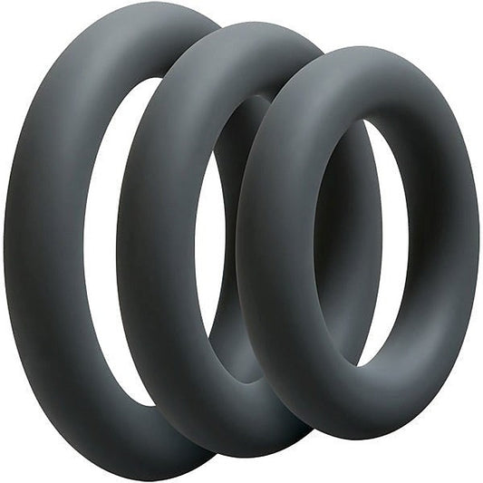 OptiMALE 3 C Ring Set Thick by Doc Johnson - Cock Ring Sets