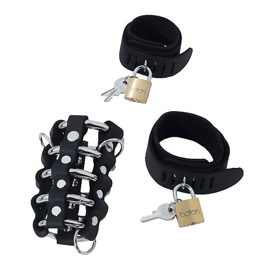 Triple Cock Chastity Combo Set by Spartacus Enterprises - Male Chastity