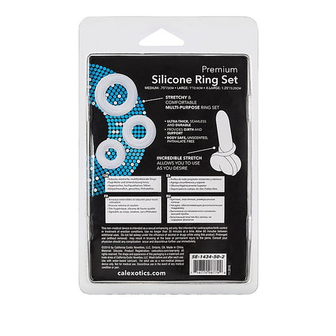 Premium Silicone Cock Ring Set by California Exotics - Stretchy Cock Rings