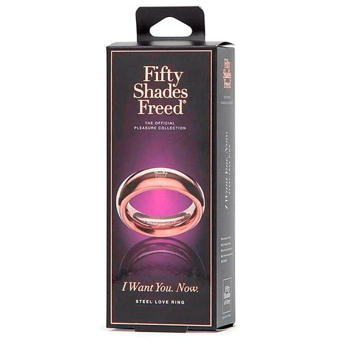 Fifty Shades Freed I Want You Now Steel Love Ring - Steel Cock Rings