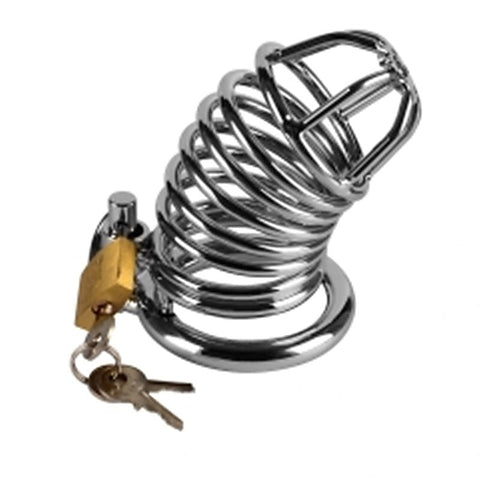 Premium Jailed Metal Chastity Cage by Lovetoy - Male Chastity