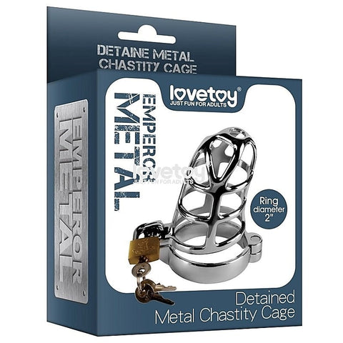 Premium Detained Metal Chastity Cage by Lovetoy - Male Chastity
