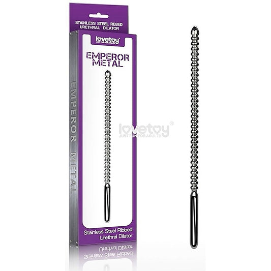 Emperor Metal Stainless Steel Ribbed Urethral Dilator - Penis Plugs