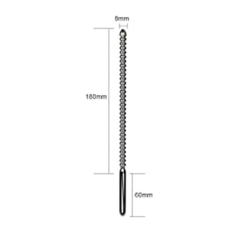 Emperor Metal Stainless Steel Ribbed Urethral Dilator - Penis Plugs