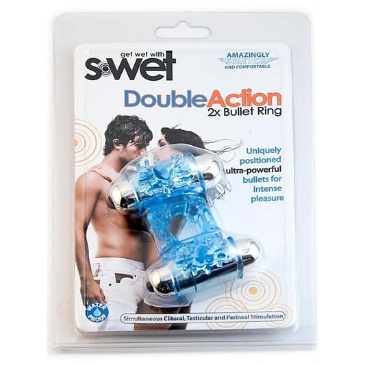 S-Wet Double Action Dual Bullet Cock Ring by Nu Sensuelle - Cock Rings