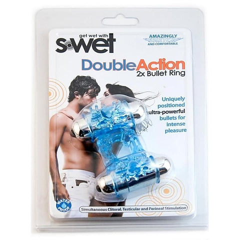 S-Wet Double Action Dual Bullet Ring by Nu Sensuelle - Cock Rings