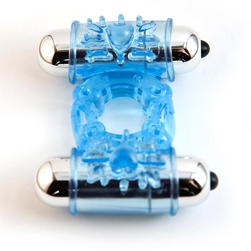 S-Wet Double Action Dual Bullet Ring by Nu Sensuelle - Cock Rings