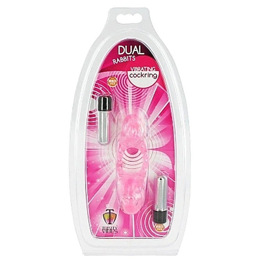Trinity Vibes Dual Rabbits Vibrating Cockring by XR Brands - Cock Rings