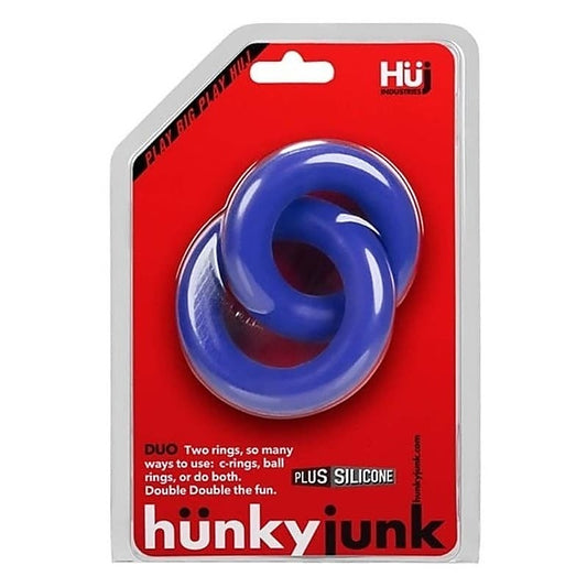 DUO Linked Cock/Ball Rings by Hunkyjunk - Cock Rings