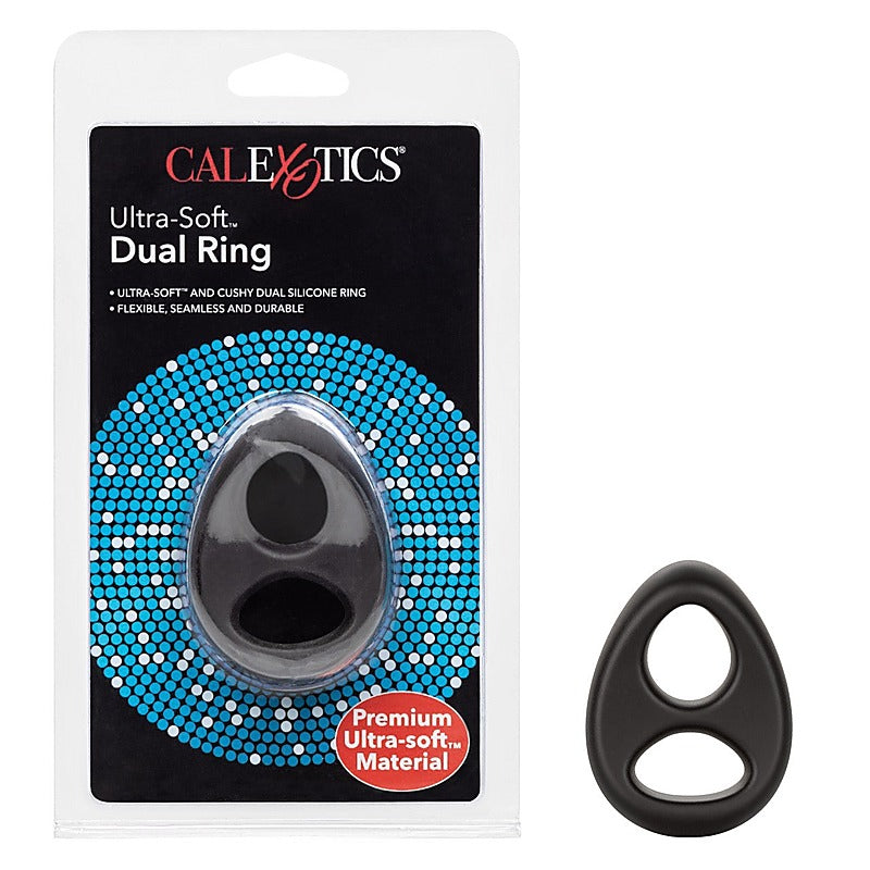 Ultra Soft Stretchy Dual Cock Ring by California Exotics - Stretchy Cock Rings