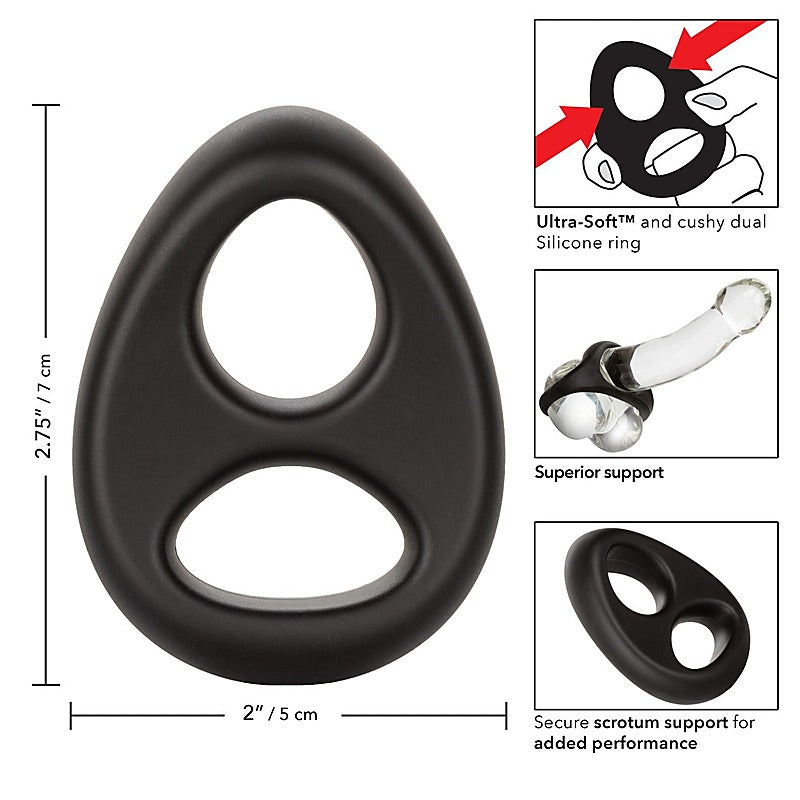 Ultra Soft Stretchy Dual Cock Ring by California Exotics - Stretchy Cock Rings