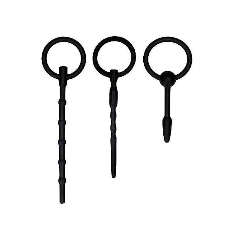Ouch! Urethral Sounding Plug Set by Shots Toys - Cock Rings