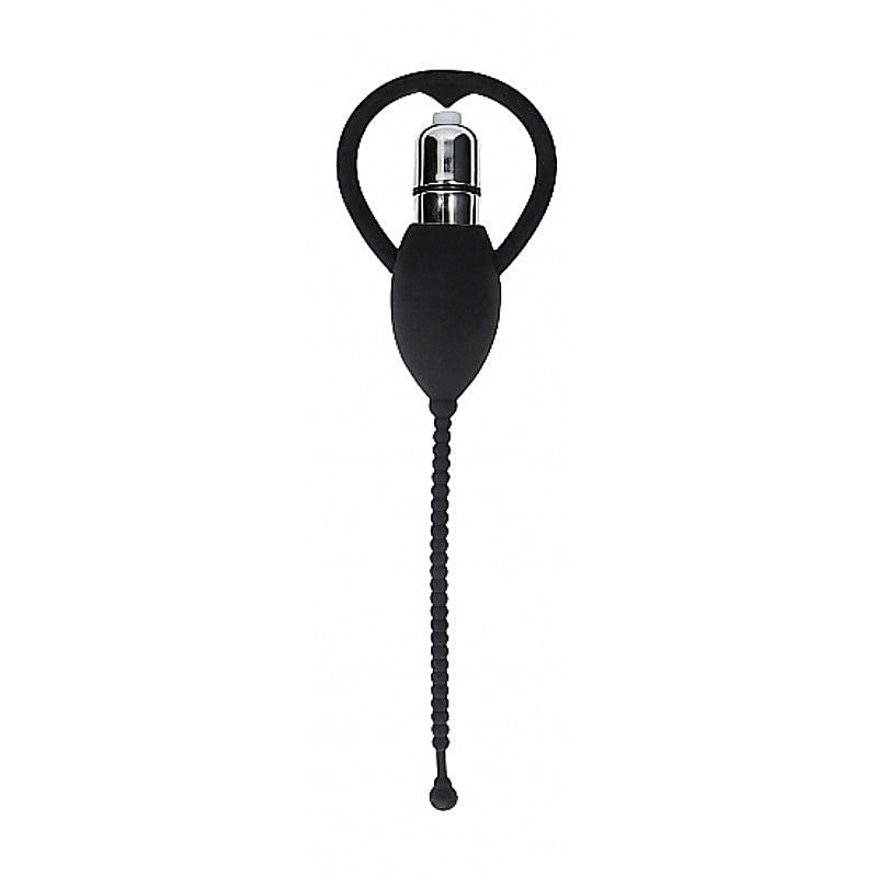 Ouch! Urethral Sounding Vibrating Bullet Plug by Shots Toys - Cock Rings