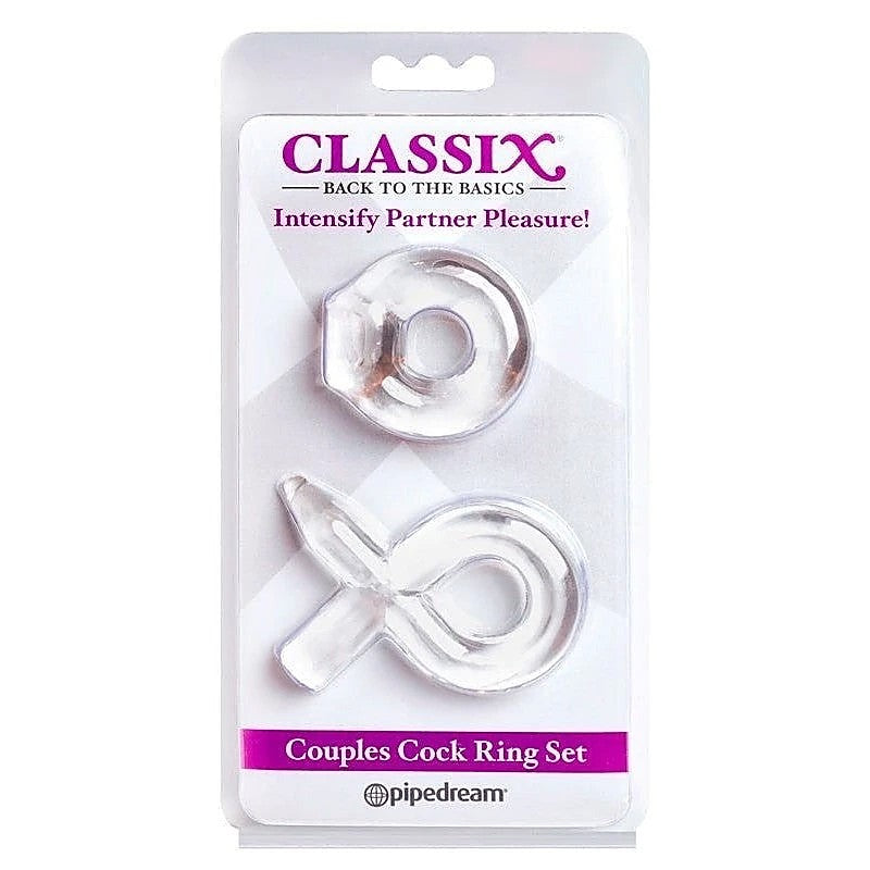 Classix Couples Cock Ring Set Clear by Pipedream Products - Ball and Cock Toys