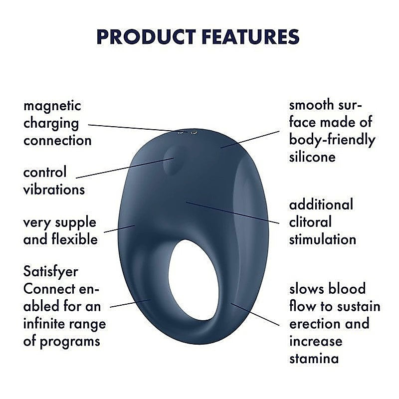 Satisfyer Strong One App Connected Penis Ring Vibrator - Cock Rings