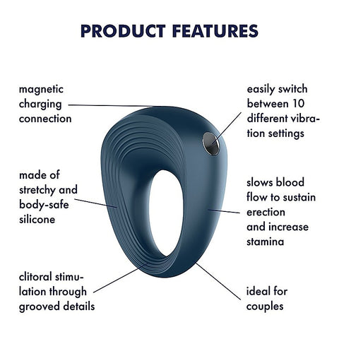 Power 10 Functions Vibrating Cock Ring by Satisfyer - Vibrating Cock Rings