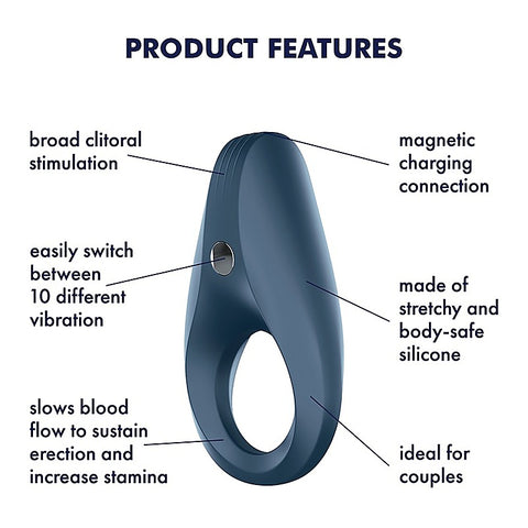 Rocket 10 Functions Flexible Mens Cock Ring by Satisfyer - Cock Rings
